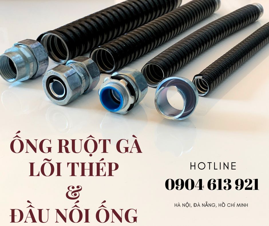 Ống ruột gà lõi thép/ ống kẽm đàn hồi D32 Đà Nẵng, HCM, HN