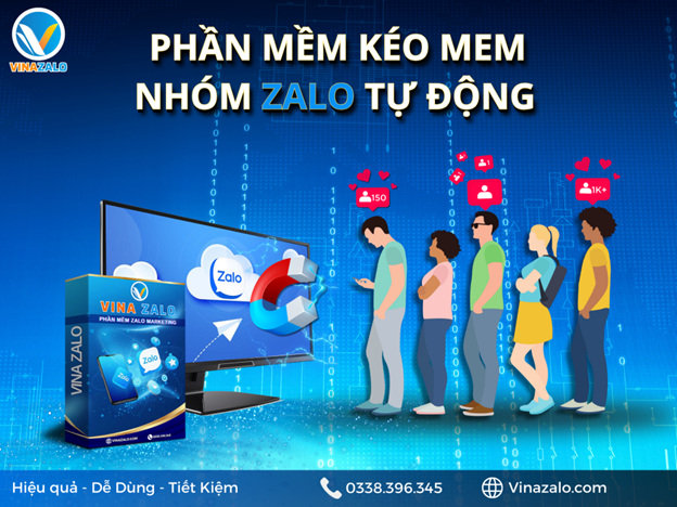 Kéo mem từ nhóm Zalo đối thủ với phần mềm VinaZalo