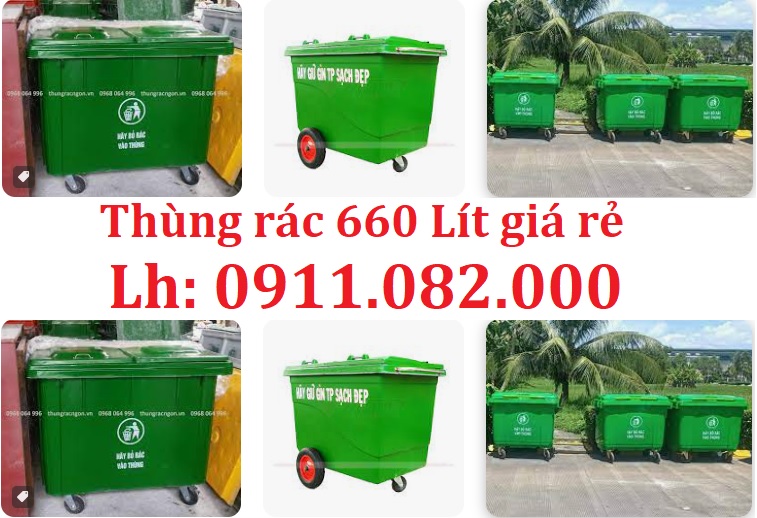  Thùng rác nhựa giá tốt- lh 0911082000- thùng rác 120l 240 nắp kín màu xanh 