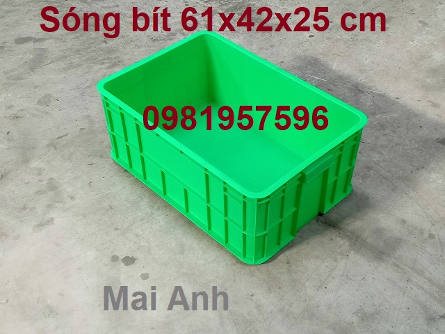 Sóng bít cao 25 cm, loại thùng nhựa có nắp, thùng nhựa loại 1 dày dặn