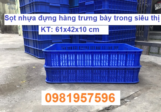 Sọt nhựa đựng hàng trưng bày tại các siêu thị