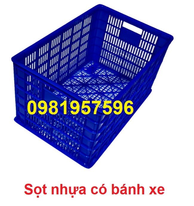 Sọt nhựa, sọt nhựa có bánh xe, sóng nhựa hở có bánh xe