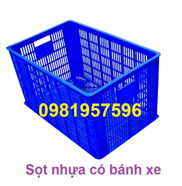 Sọt nhựa, sọt nhựa có bánh xe, sóng nhựa hở có bánh xe