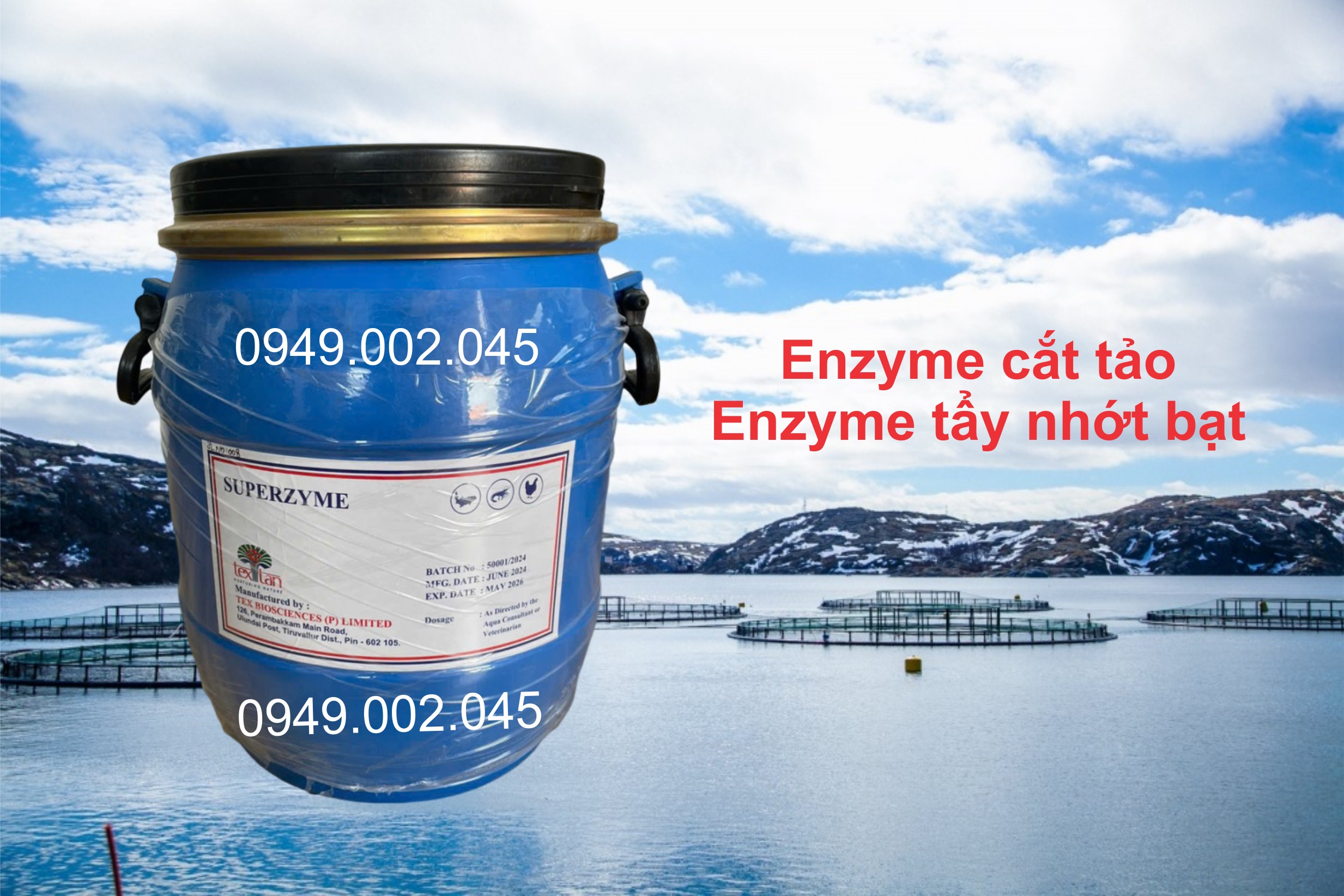 Superzyme - Enzyme cắt tảo, xử lý nước ao nuôi