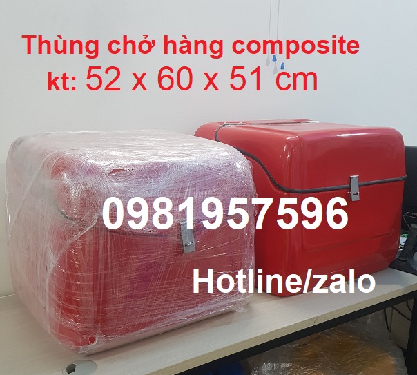 Thùng chở hàng composite dùng để chở hàng, ship hàng sau xe máy