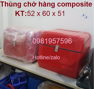 Thùng chở hàng composite dùng để chở hàng, ship hàng sau xe máy