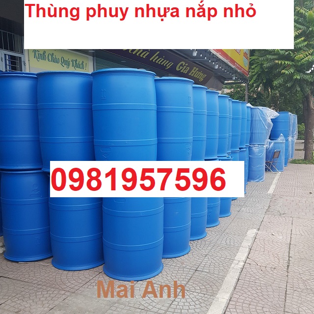 Phuy nhựa nắp kín 220 lít làm bè nổi nuôi cá