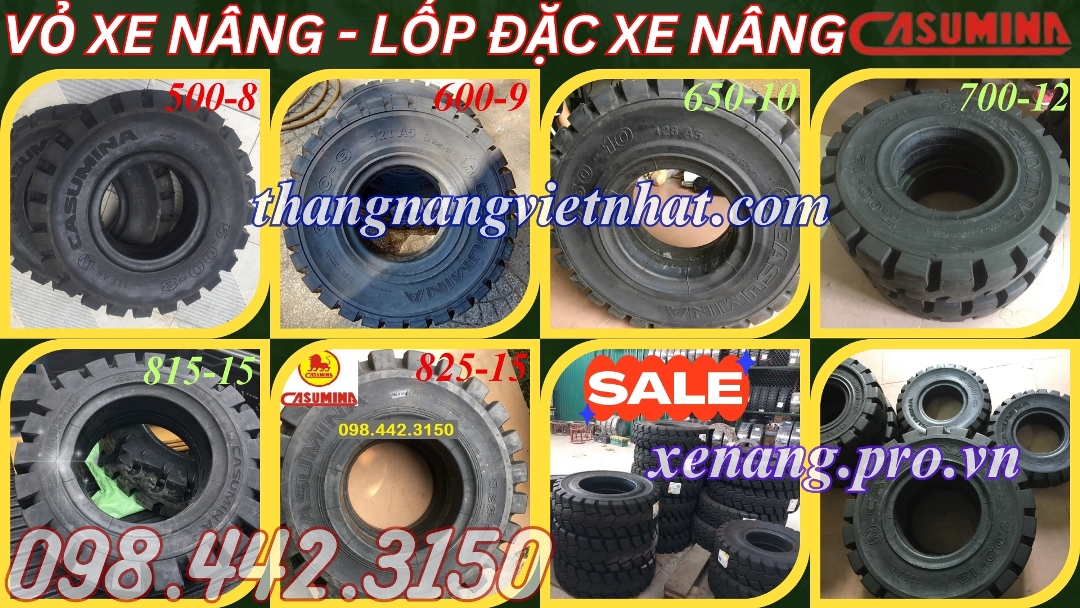 Vỏ xe nâng lốp đặc CASUMINA dùng cho xe nâng động cơ