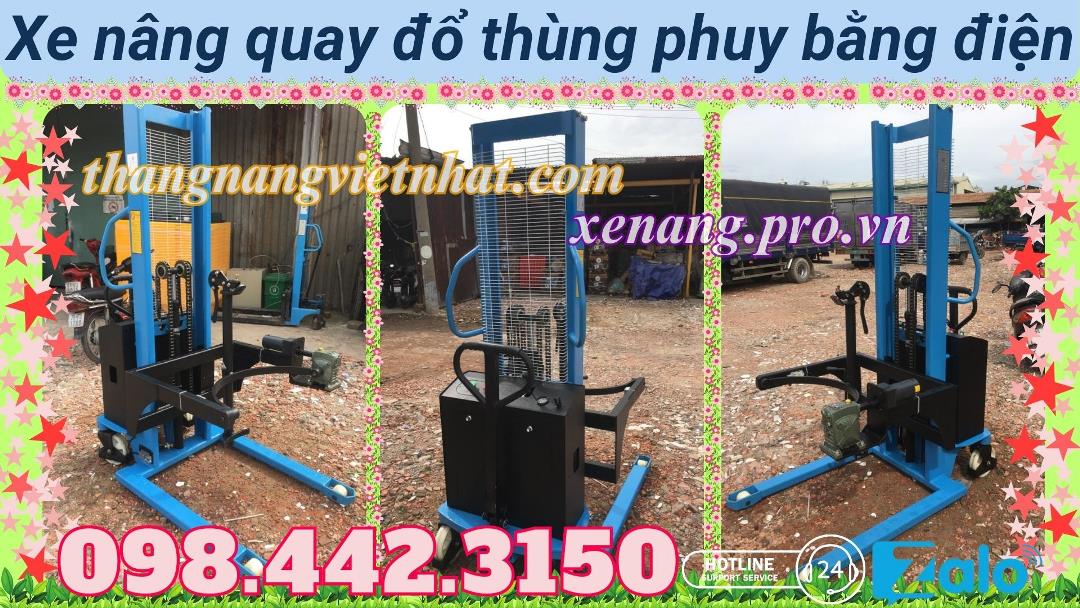 Xe nâng quay đổ thùng phuy bằng điện 500kg nâng cao 1.6 mét EDT500-M - GAMLIFT