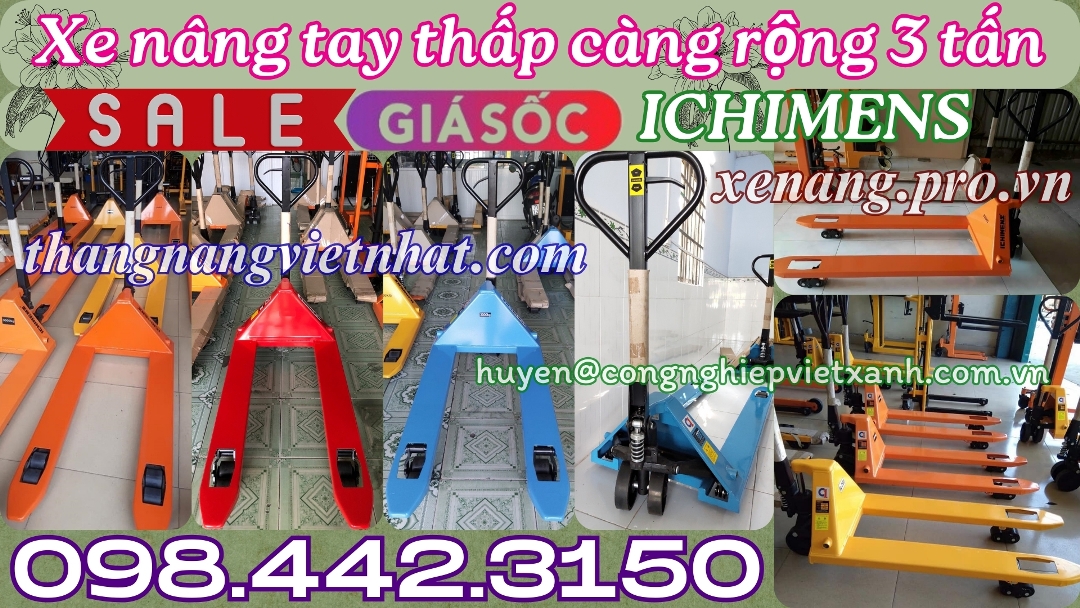 Xe nâng tay 3 tấn càng rộng XT680-1150-3T ICHIMENS