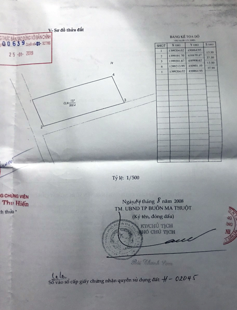 Bán Đất 2 mặt tiền hẻm Mai Thị Lựu - Tp BMT. Dt 5x21m. Giá chỉ 440