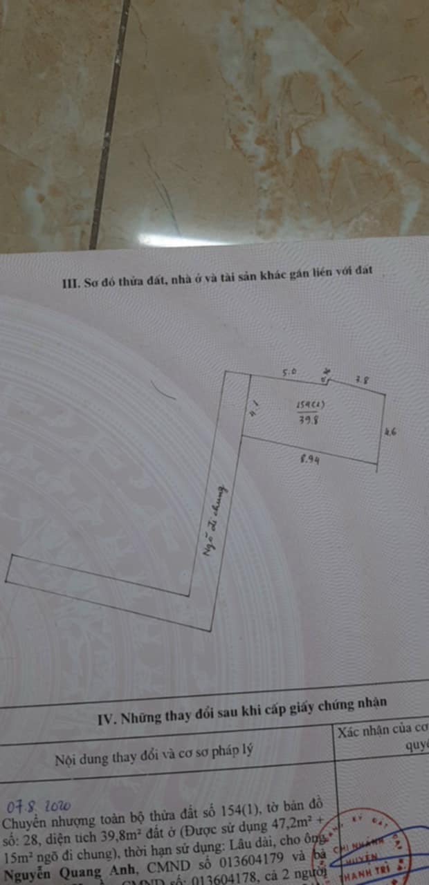 Bán Nhà 27 Tả Thanh Oai, 40m2 , 4 tầng, 4 ngủ, Ô tô rất gần, Chỉ