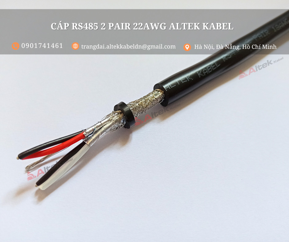 Cáp RS485 2 Pair 22 AWG hãng Altek Kabel nhập khẩu giá sản xuất