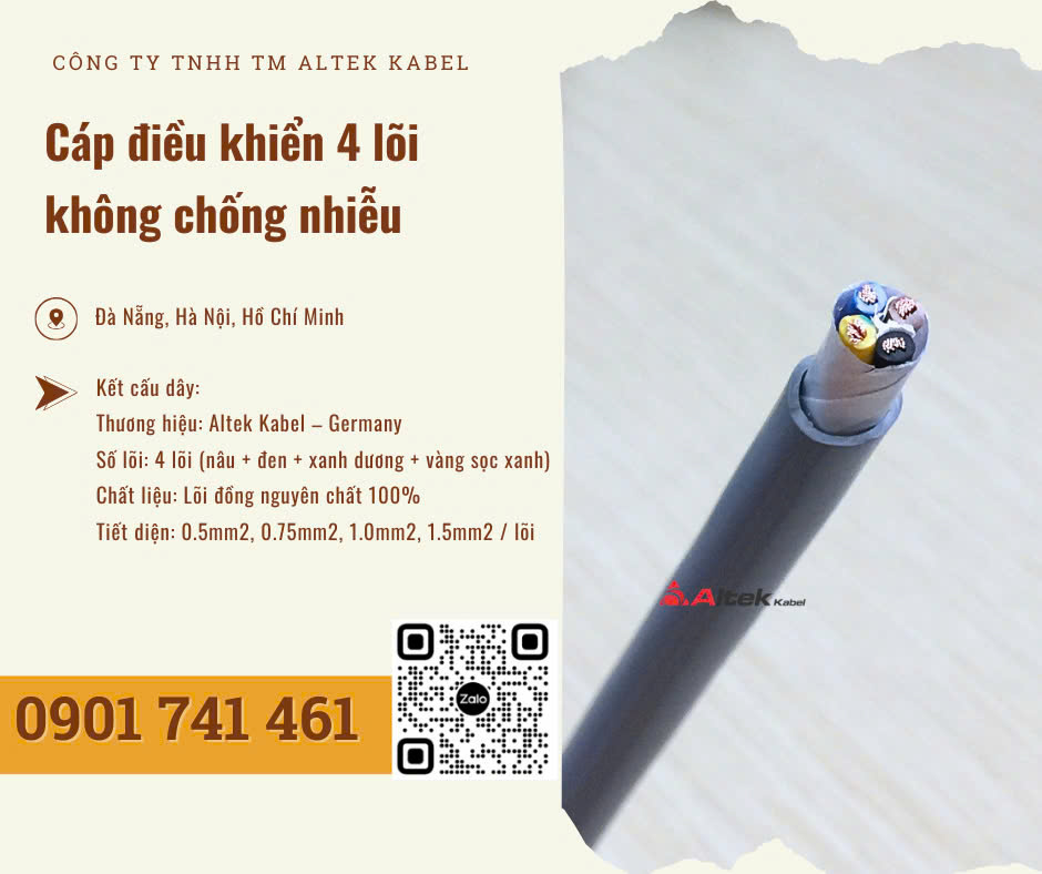 Cáp điều khiển, cáp tín hiệu 4 lõi Altek Kabel