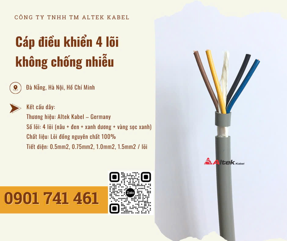 Cáp điều khiển, cáp tín hiệu 4 lõi Altek Kabel