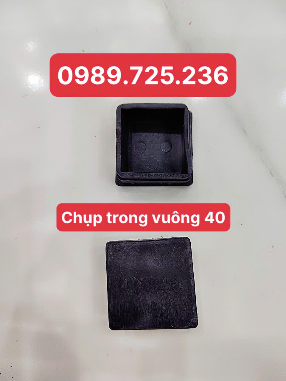 Nắp chụp đầu sắt hộp vuông 40x40mm, bịt đầu sắt hộp vuông 