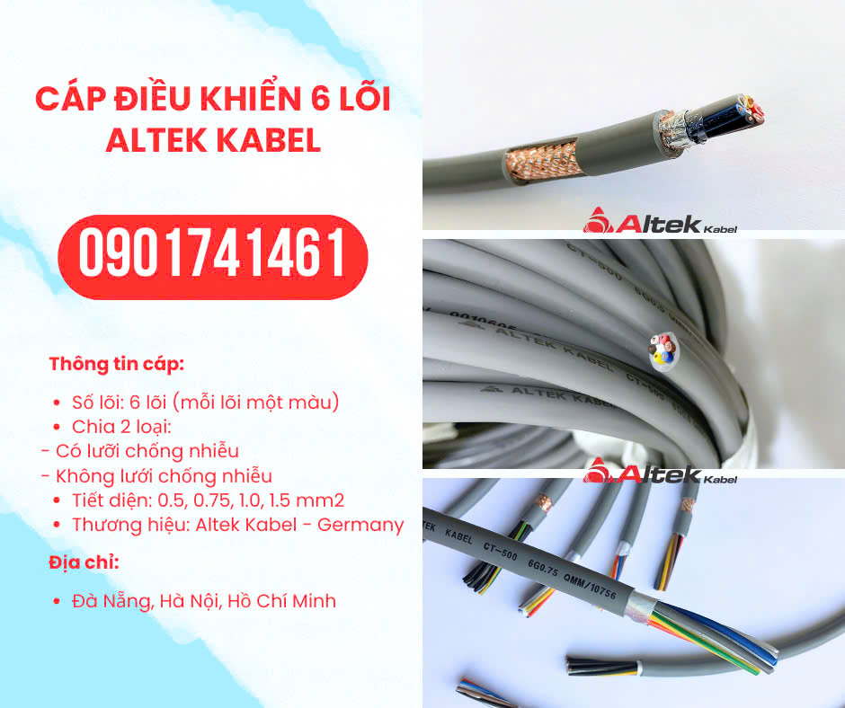 Nhà phân phối cáp điều khiển 6 lõi Altek Kabel Đà Nẵng