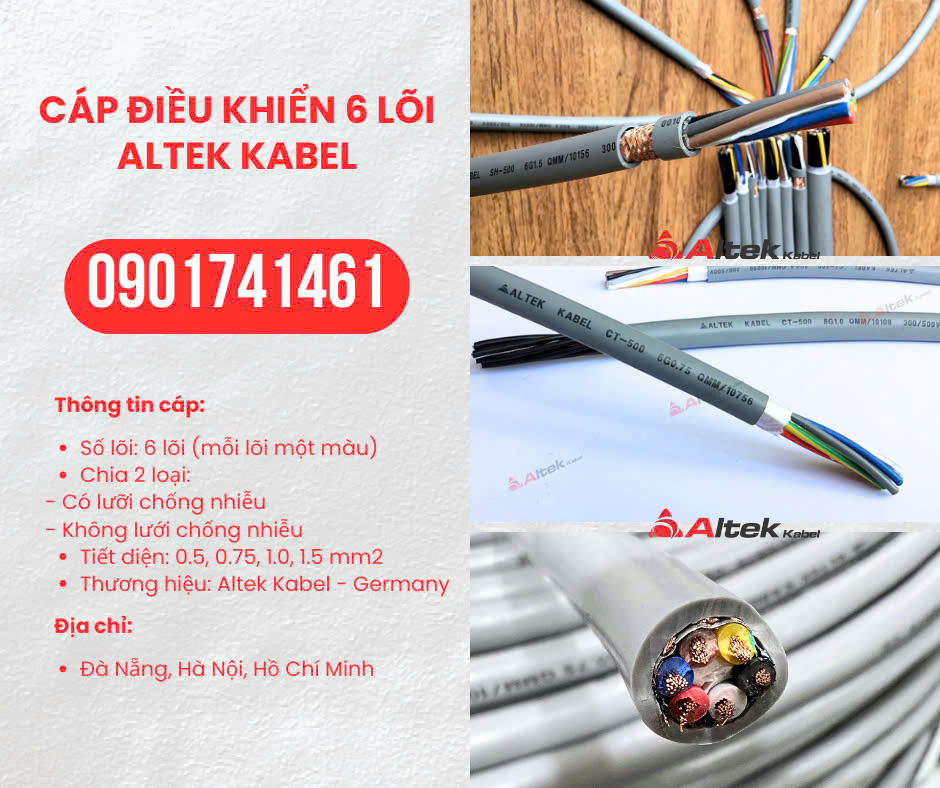 Nhà phân phối cáp điều khiển 6 lõi Altek Kabel Đà Nẵng