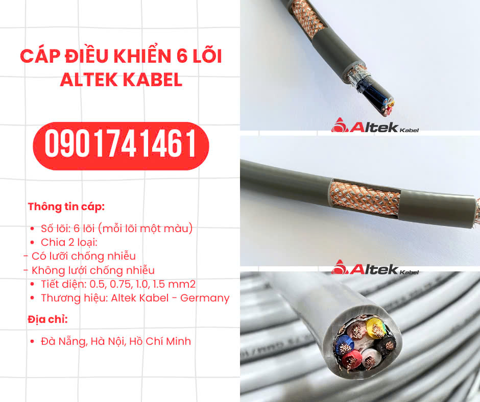 Nhà phân phối cáp điều khiển 6 lõi Altek Kabel Đà Nẵng