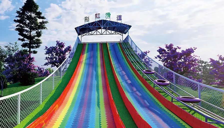 Rainbow slide - Trải nghiệm trượt phao khô 7 sắc cầu vồng