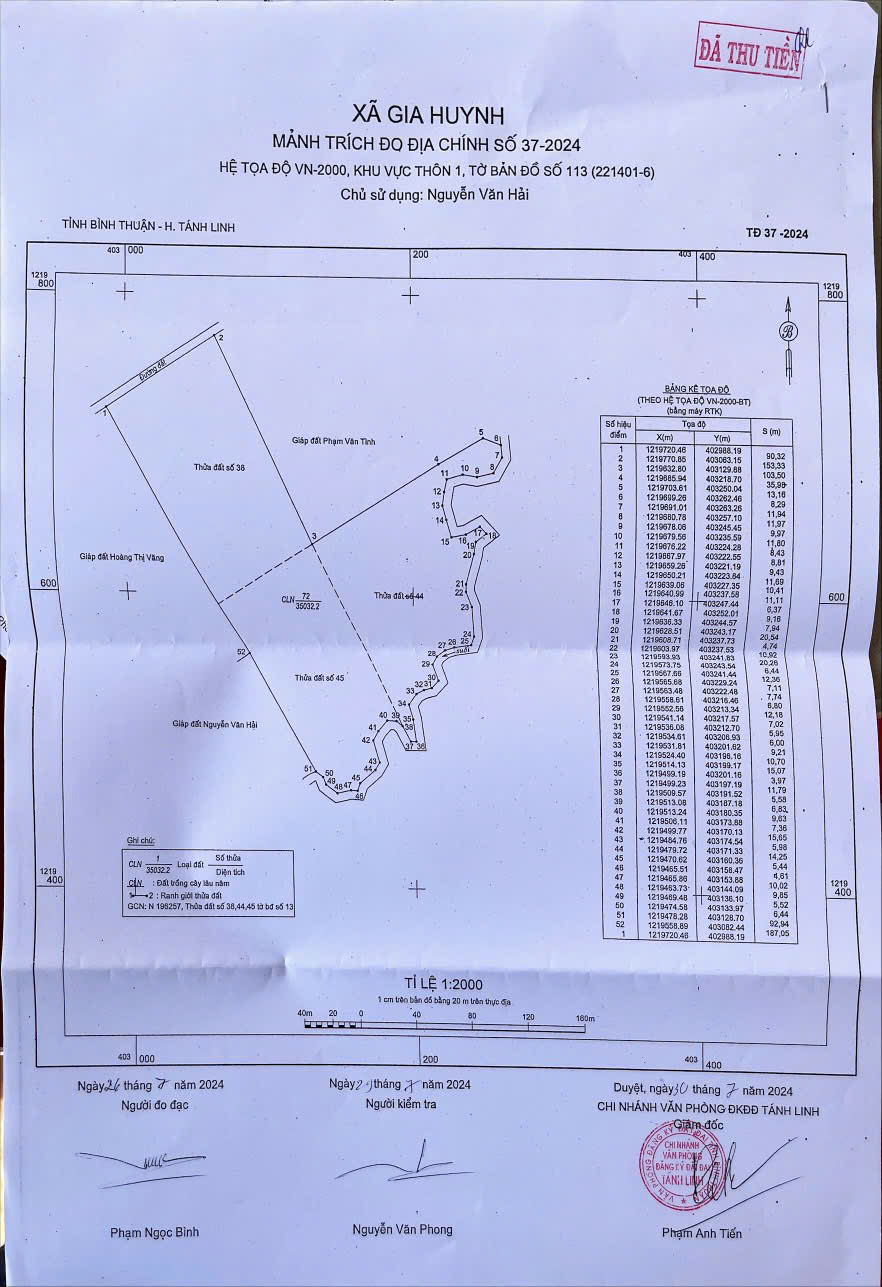 Bán Đất Thôn 1, Xã Gia Huynh, Huyện Tánh Linh, Tỉnh Bình Thuận,