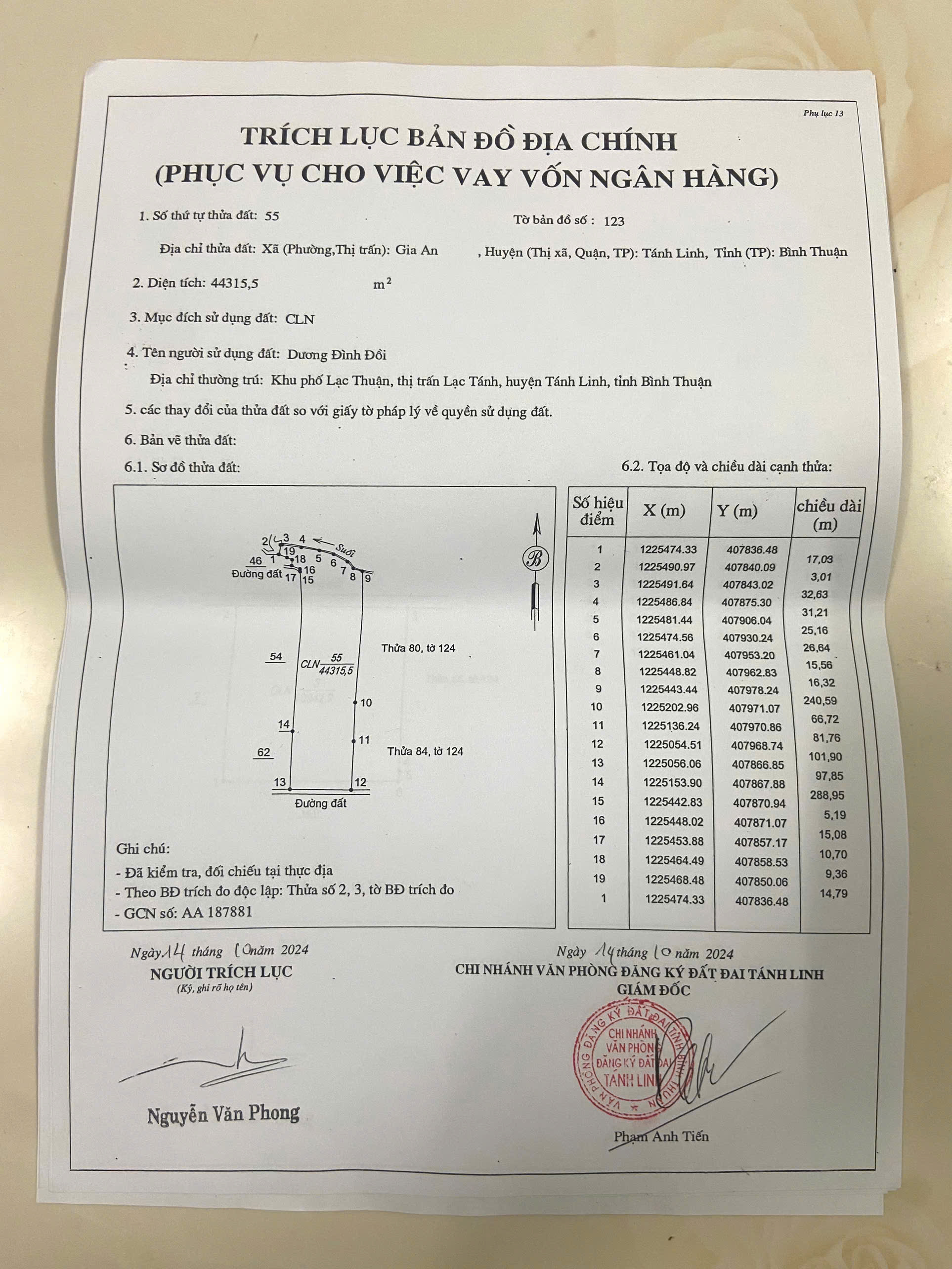 Cần bán đất giá 56 tỷ VND tại Đường ĐT 720, Xã Gia An, Huyện Tánh