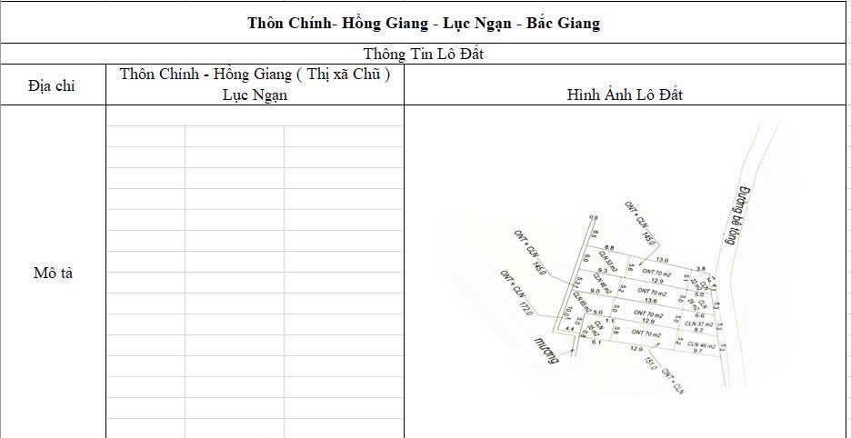 CƠ HỘI ĐẦU TƯ SINH LỜI CAO ĐẤT THUỘC THỊ XÃ CHŨ- BẮC GIANG- SỞ HỮU