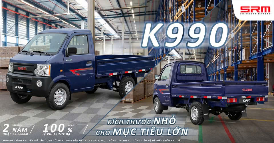 XE TẢI SRM K990 THÙNG LỬNG TRẢ GÓP 