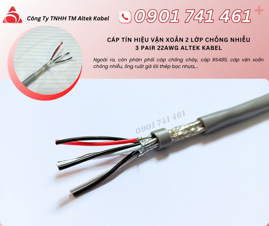 Cáp RS485 22AWG 1 pair, 2 pair, 3 pair, 4 pair Tam Kỳ, Đà Nẵng, Quảng Ngãi